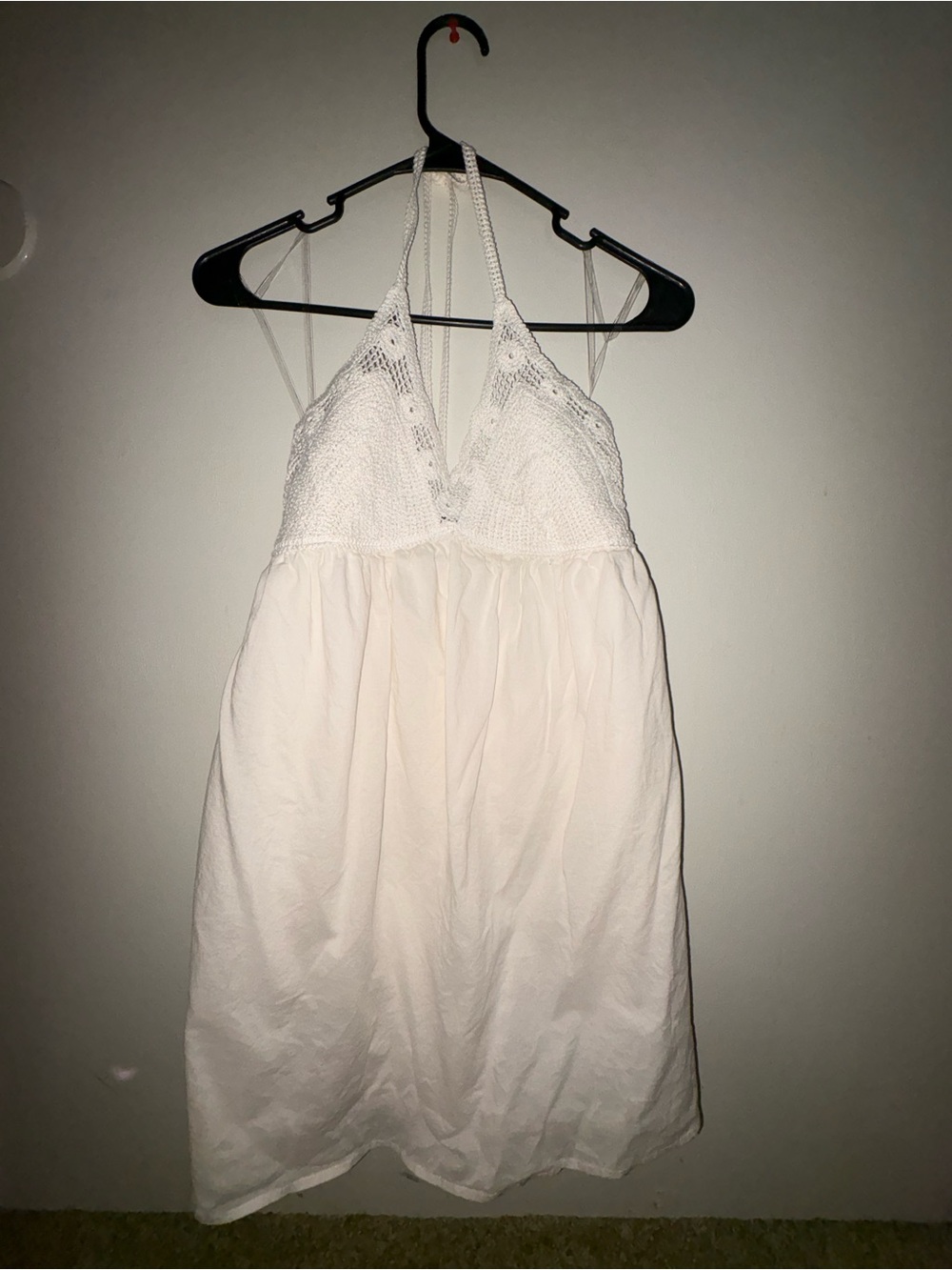 wild fable White Crochet Halter Sun Dress